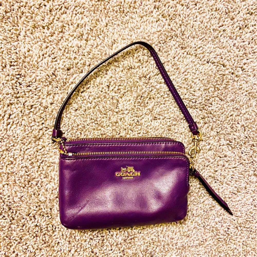 Purple Coach Wristlet